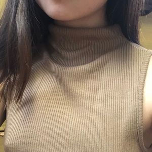 TOPSHOP Knit Turtleneck Tank